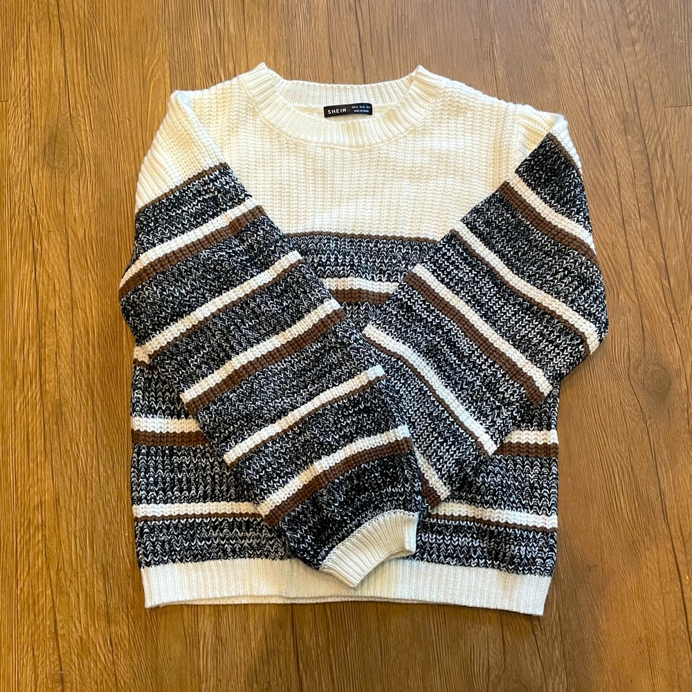 Size M striped sweater, never worn